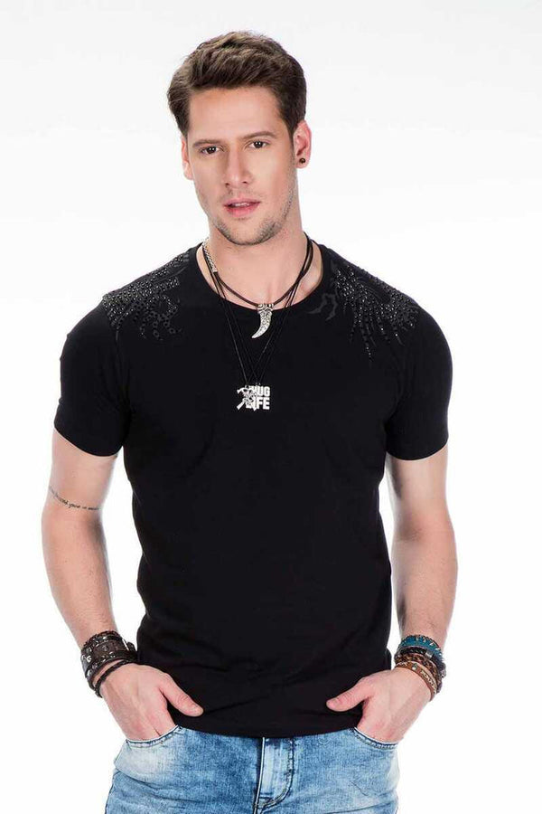 Cipo & Baxx CT376 Yakuza Dragon Embroidered Men's T-Shirt RED