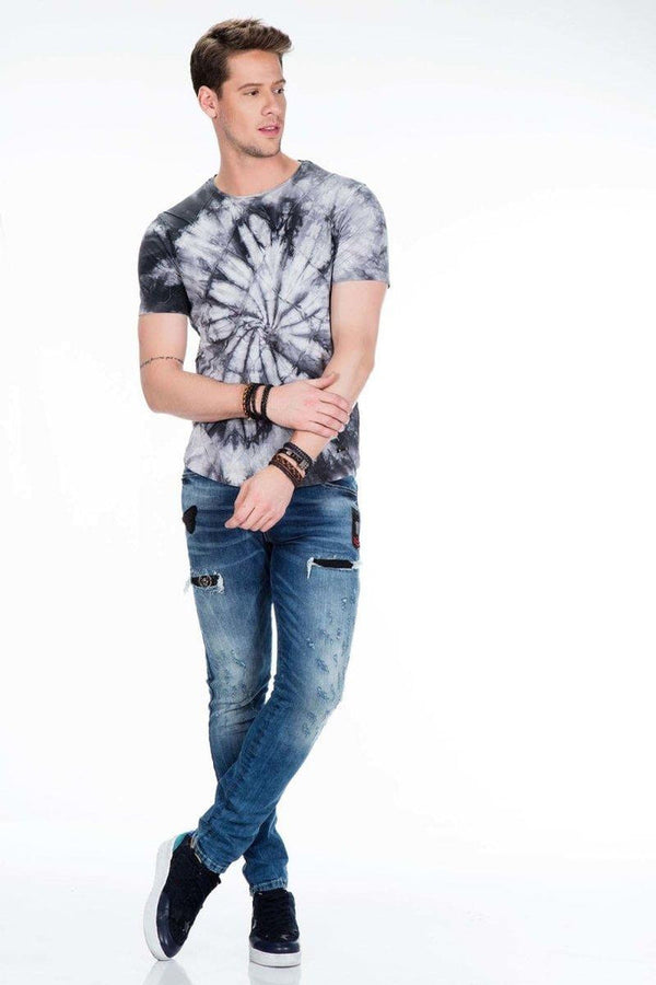 Cipo & Baxx CT406 Swirl Pattern Men's T-Shirt ANTHRACITE