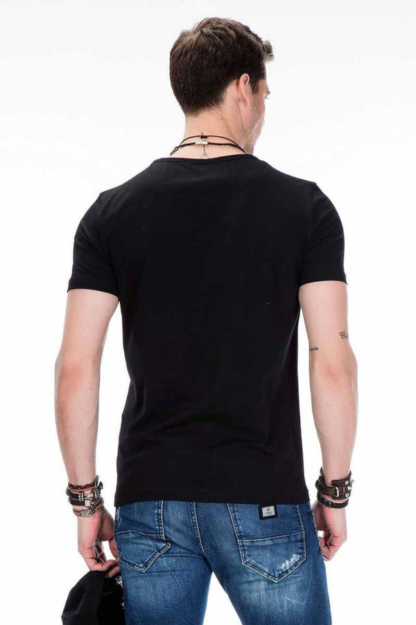 Cipo & Baxx CT430 Bright Printed Plain Slim Fit Men's T-Shirt WHITE