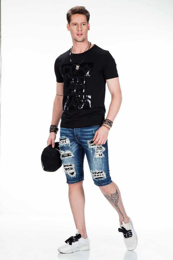 Cipo & Baxx CT430 Bright Printed Plain Slim Fit Men's T-Shirt WHITE