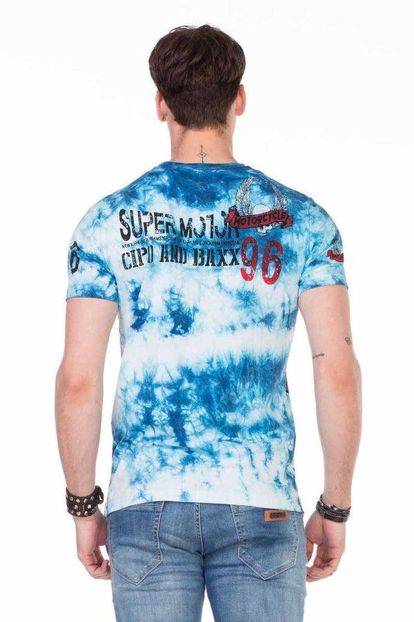 Cipo & Baxx CT458 Printed Wash Slim Fit Men's T-Shirt GREEN