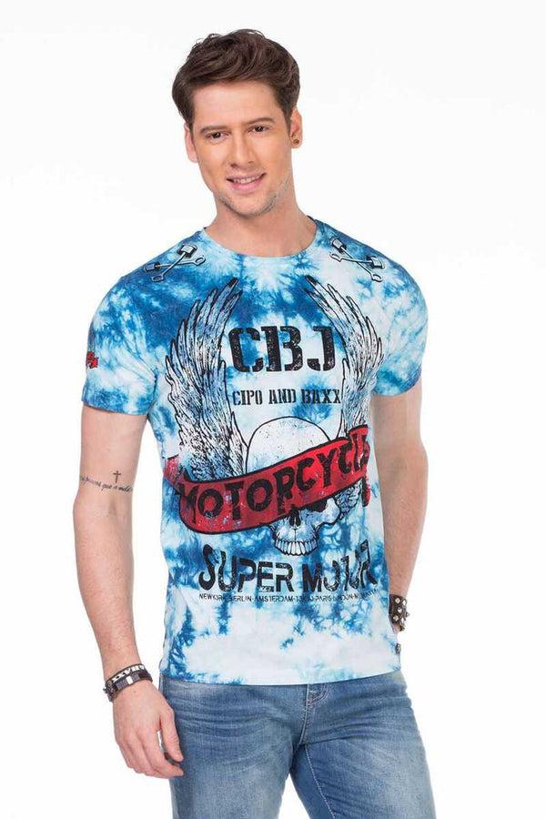 Cipo & Baxx CT458 Printed Wash Slim Fit Men's T-Shirt GREEN