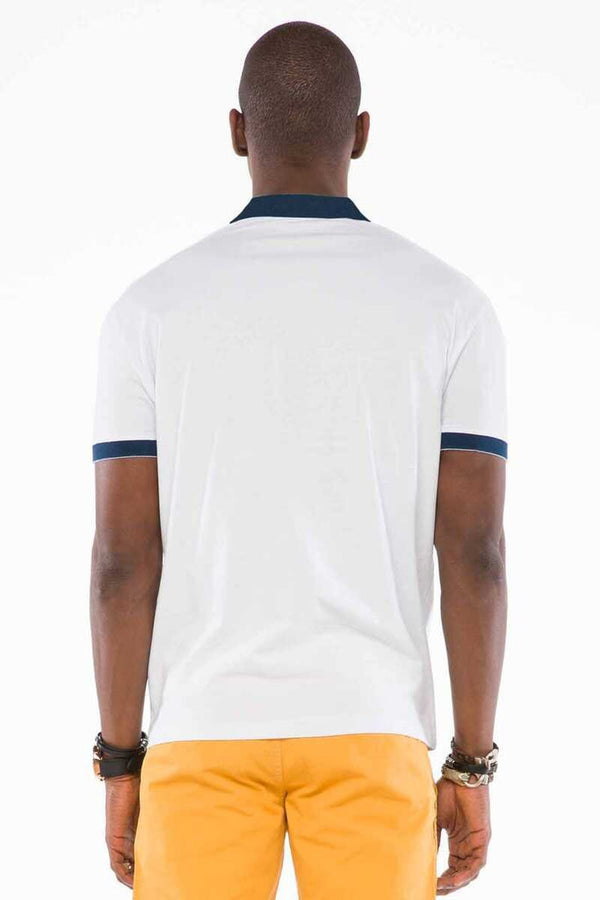 Cipo & Baxx CT509 Polo Neck Embroidered Printed Men's T-Shirt BLACK