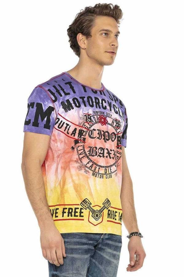 Cipo & Baxx CT580 Stone Logo Motor Club T-Shirt PURPLE