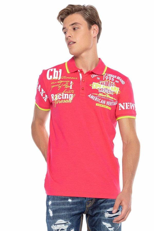 Cipo & Baxx CT603 Printed Slim Men's Polo Neck T-Shirt TURQUOISE