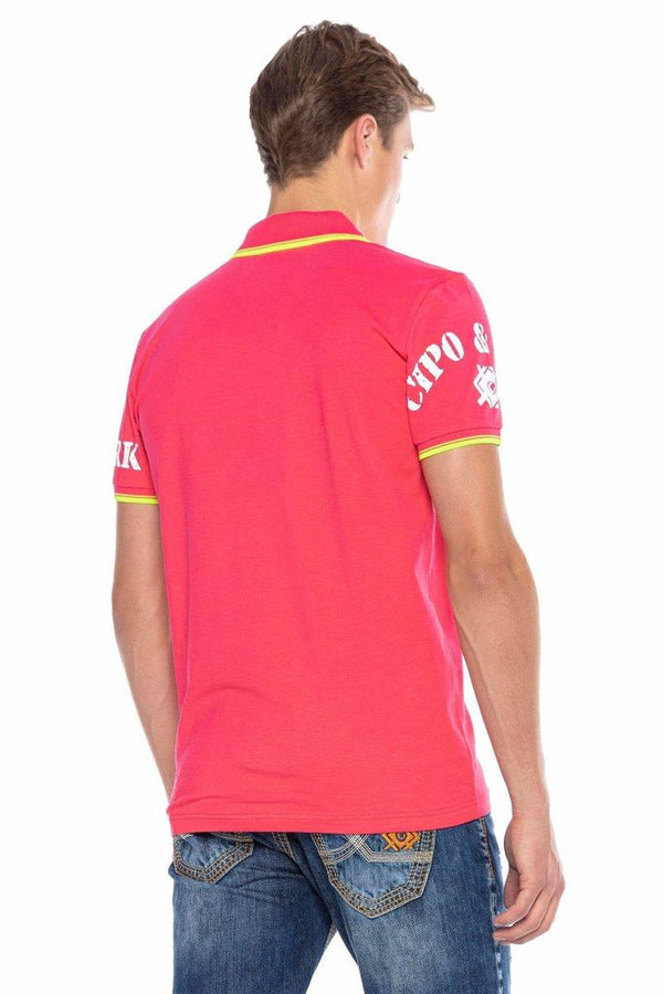 Cipo & Baxx CT603 Printed Slim Men's Polo Neck T-Shirt TURQUOISE