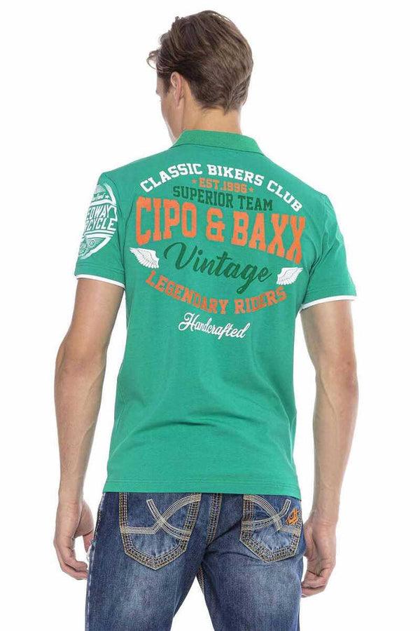 Cipo & Baxx CT604 Emblem Slim Men's Polo Neck T-Shirt GREEN