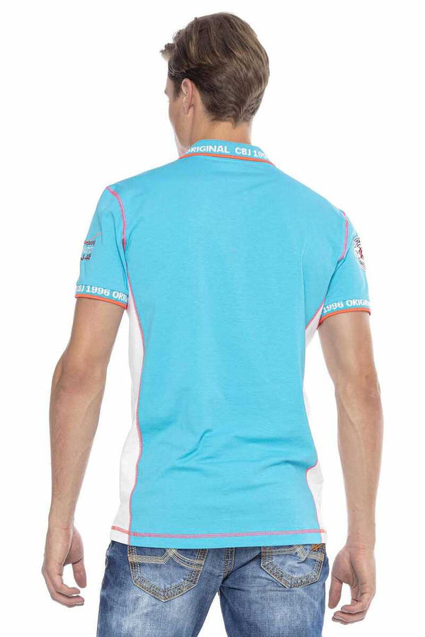 Cipo & Baxx CT605 Embroidered Slim Men's Polo Neck T-Shirt NAVYBLUE