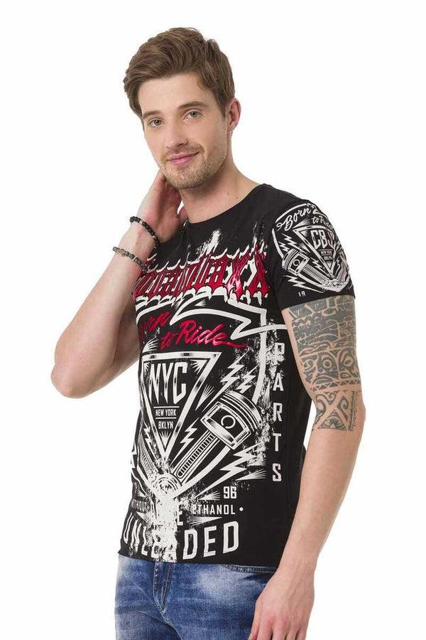 Cipo & Baxx CT681 Pistons Printed Men's T-Shirt BLACK