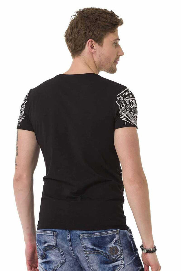 Cipo & Baxx CT681 Pistons Printed Men's T-Shirt BLACK