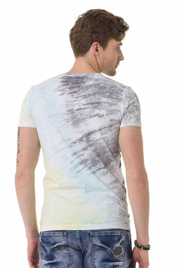 Cipo & Baxx CT684 Eagle Patterned Skull Colored T-Shirt BLUE