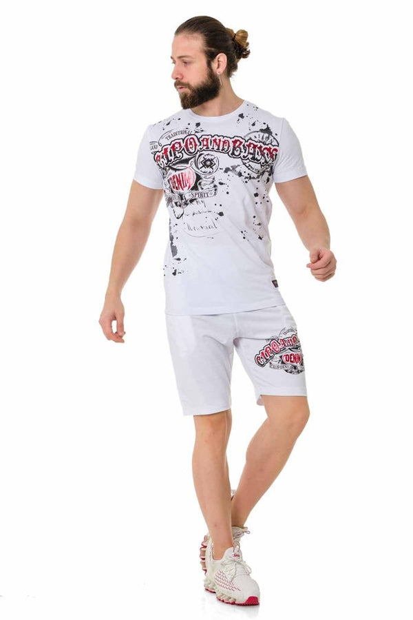 Cipo & Baxx CT713 Bright Pattern Printed T-Shirt BLACK