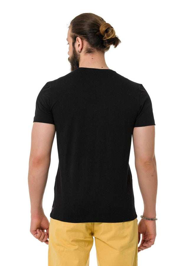 Cipo & Baxx CT734 Piece Filling Embossed T-Shirt BLACK