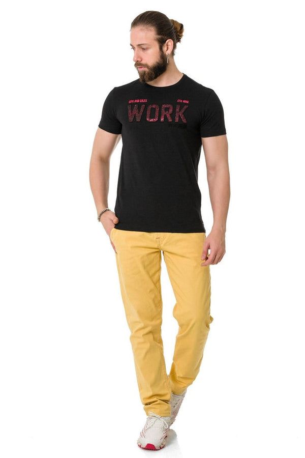 Cipo & Baxx CT734 Piece Filling Embossed T-Shirt BLACK