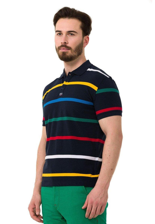 Cipo & Baxx CT749 Multicolored Polo Neck T-Shirt INDIGO