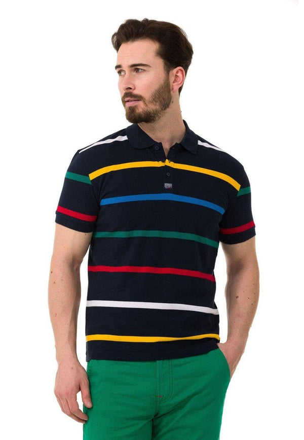 Cipo & Baxx CT749 Multicolored Polo Neck T-Shirt INDIGO