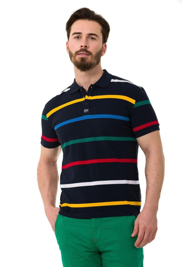 cipo & baxx CT749 Multicolored Polo Neck T-Shirt INDIGO