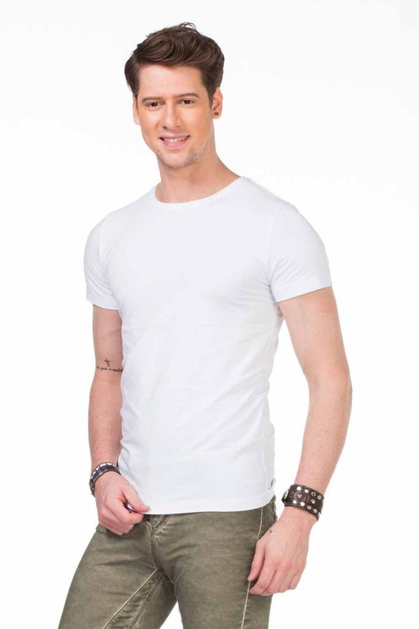 Cipo & Baxx CU105 Crew Neck Slim Fit Men's T-Shirt BLACK