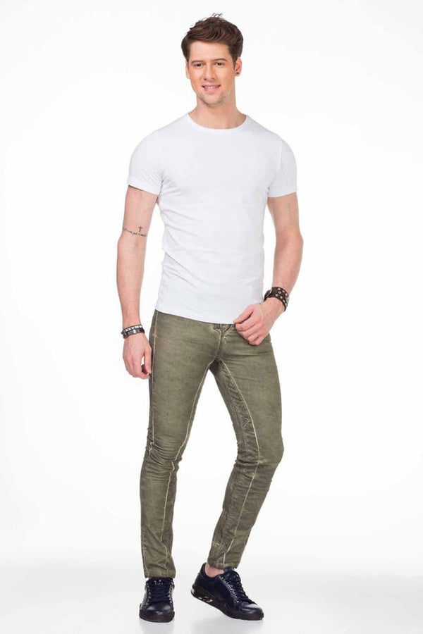 Cipo & Baxx CU105 Crew Neck Slim Fit Men's T-Shirt BLACK