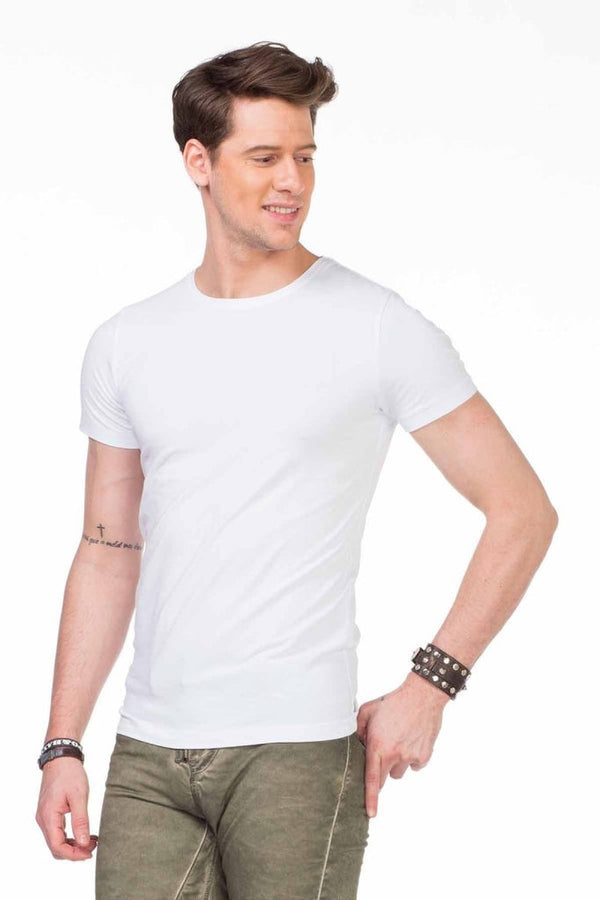 Cipo & Baxx CU105 Crew Neck Slim Fit Men's T-Shirt BLACK