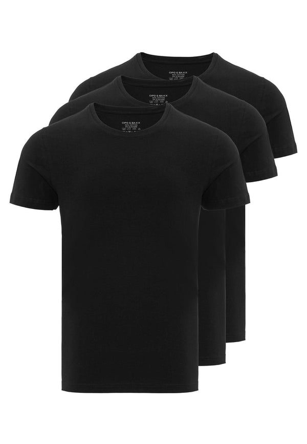 Cipo & Baxx CU115 Basic T-Shirt (comes In 3 Pieces.) BLACK-WHITE-ANTHRACITE