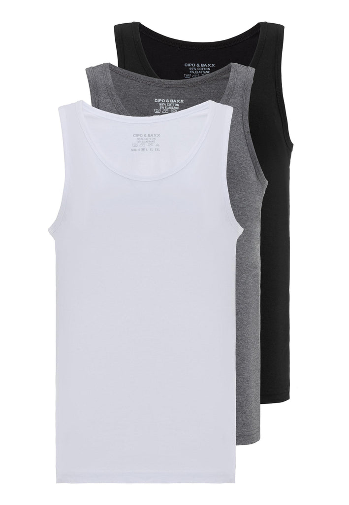 cipo & baxx CU117 Undershirt (comes in 3 Pieces.) BLACK-WHITE-ANTHRACITE