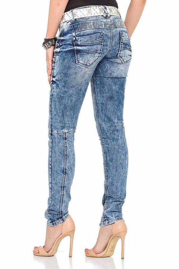 Cipo & Baxx WD322 Slim Fit Women's Jean Trousers BLUE
