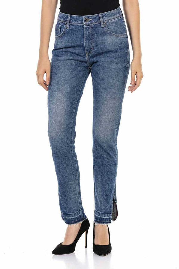 Cipo & Baxx WD449 Ice Blue Women's Mom Jean Pants ICEBLUE