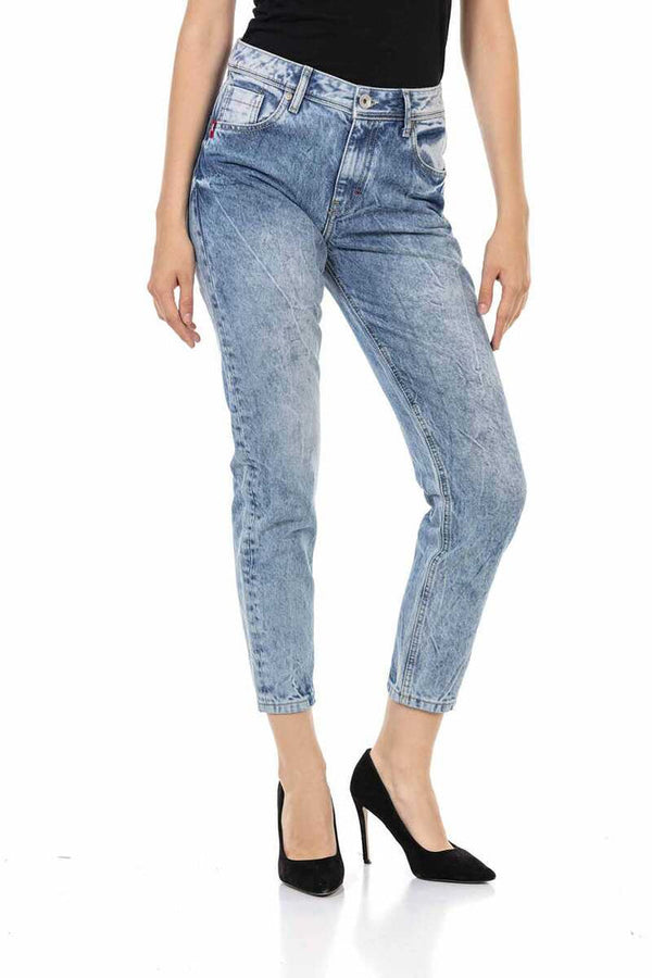 Cipo & Baxx WD454 High Waist Women's Jean Trousers ICEBLUE