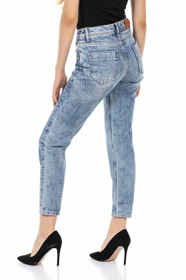 Cipo & Baxx WD454 High Waist Women's Jean Trousers ICEBLUE