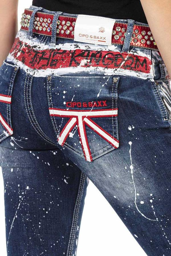 Cipo & Baxx WD455 Slim Fit Women's Jean Trousers BLUE