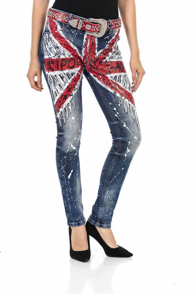 cipo & baxx WD455 Slim Fit Women's Jean Trousers BLUE