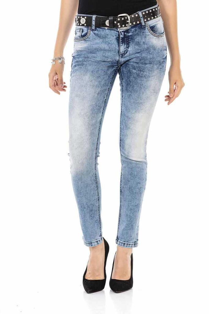 cipo & baxx WD459 Ice Blue Women's Jean Trousers ICEBLUE