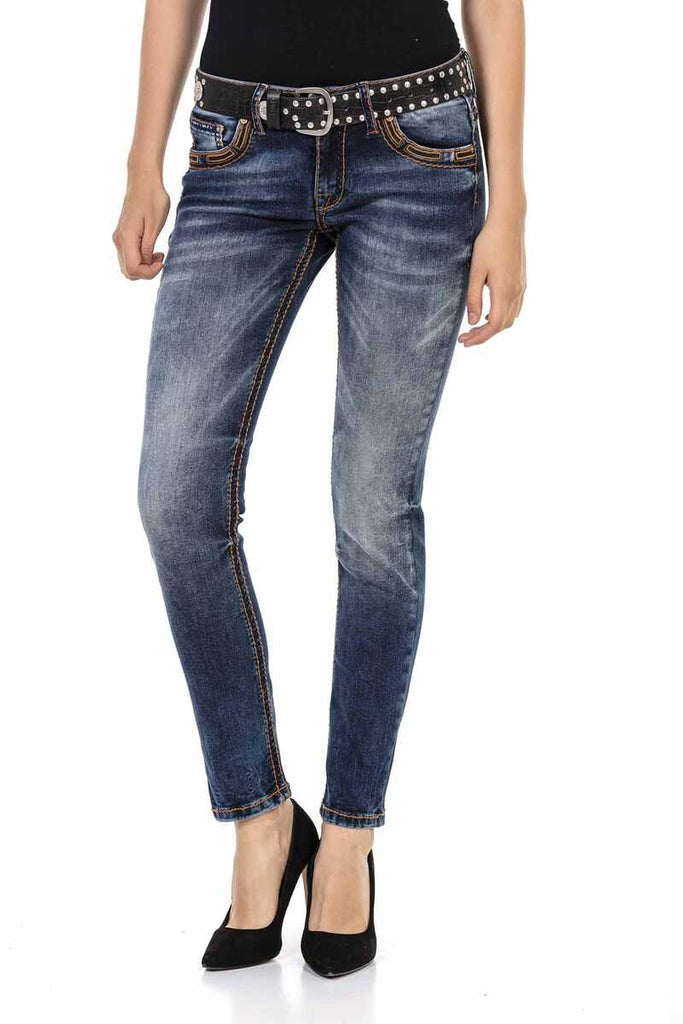 cipo & baxx WD464 Slim Fit Women's Jean Trousers BLUE