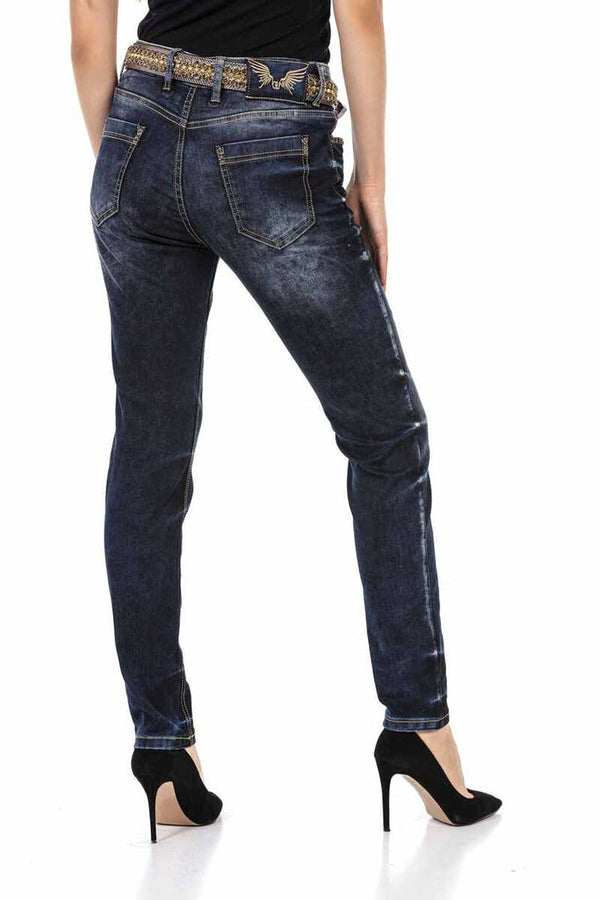 Cipo & Baxx WD465 Navy Blue Women's Jean Trousers BLUE