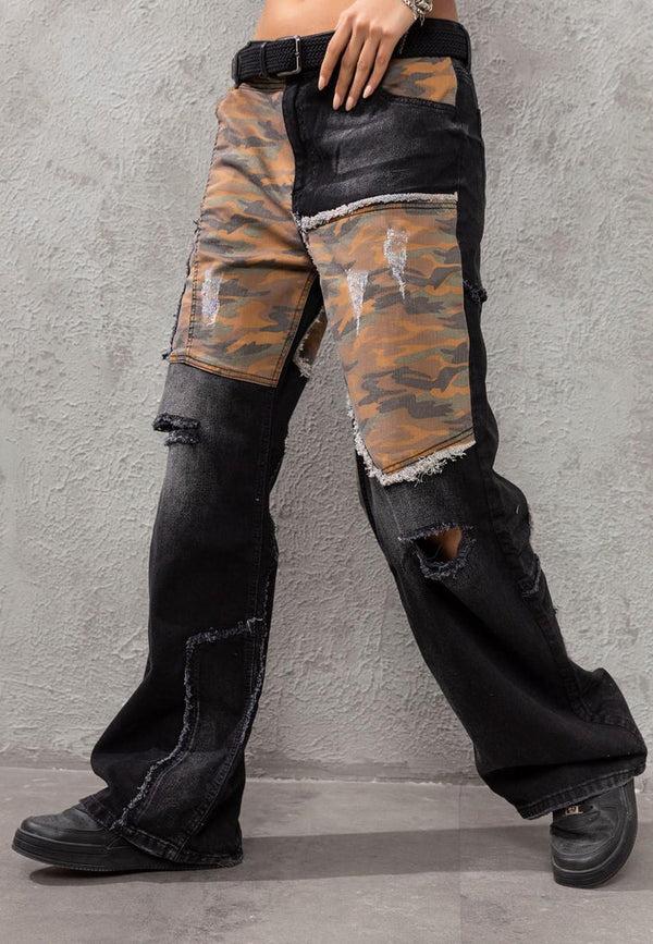 Cipo & Baxx WD527 Camouflage Patterned Women's Trousers BLACK