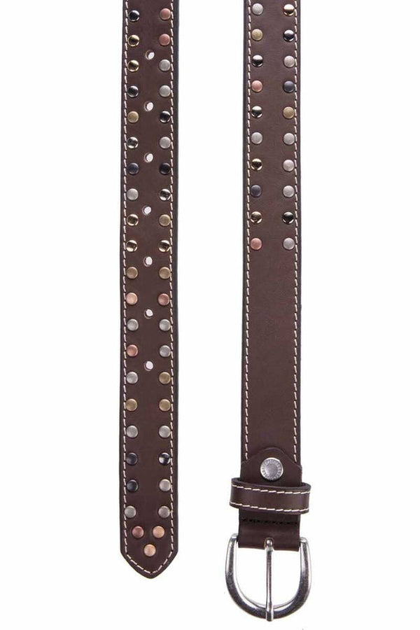 Cipo & Baxx WG104 Women's Belt Metal Embroidered Genuine Leather BROWN