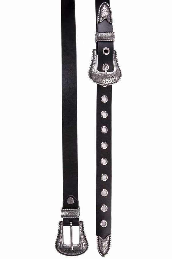 Cipo & Baxx WG115 Women's Cowboy Buckle Look Belt BLACK