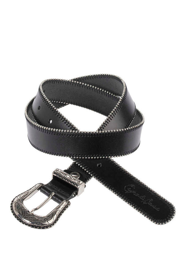 Cipo & Baxx WG117 Plain Leather Women's Belt With Metal Buckle BLACK