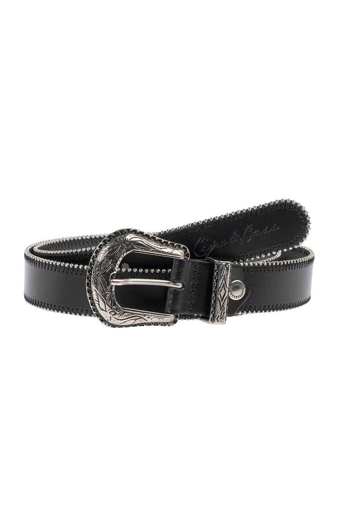 cipo & baxx WG117 Plain Leather Women's Belt with Metal Buckle BLACK