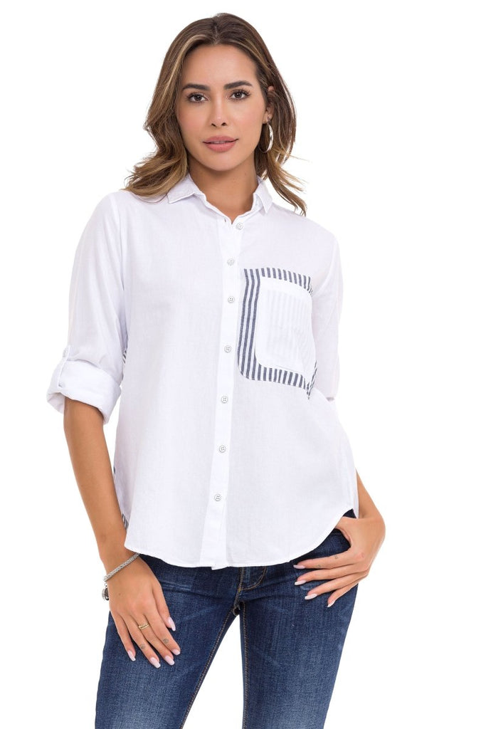 cipo & baxx WH128 Women's Shirt with Back Detail WHITE