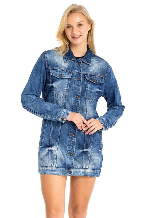 Cipo & Baxx WJ211 Oversize Women's Denim Jacket BEIGE