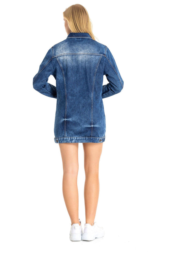 Cipo & Baxx WJ211 Oversize Women's Denim Jacket BEIGE
