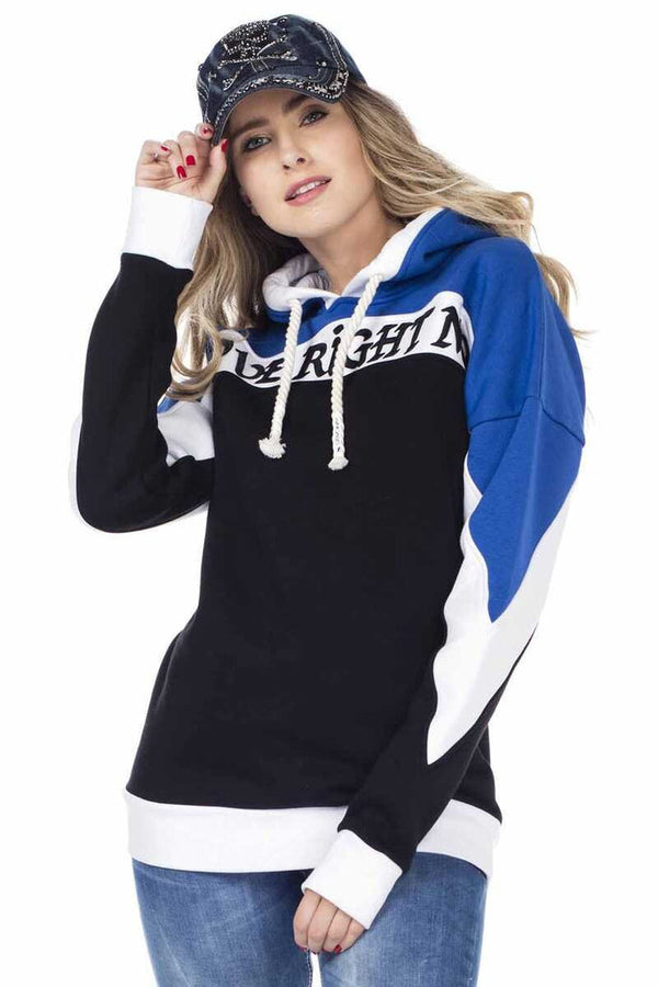 Cipo & Baxx WL196 Three Color Hooded Women's Sweatshirts BLACK