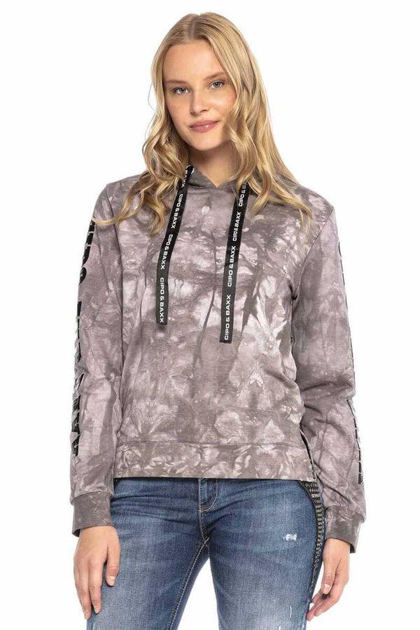 Cipo & Baxx WL255 Embossed Printed Hooded Sweatshirt ANTHRACITE