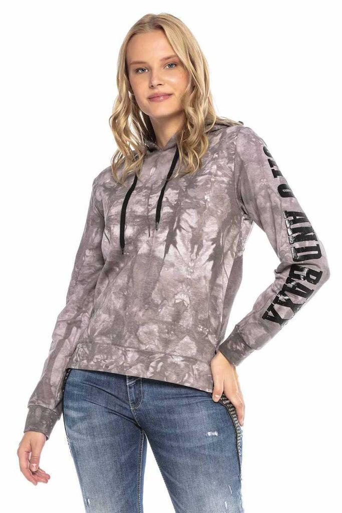 cipo & baxx WL255 Embossed Printed Hooded Sweatshirt ANTHRACITE
