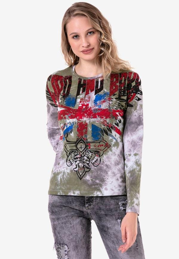 Cipo & Baxx WL282 Great Britain Printed Sweatshirt KHAKI