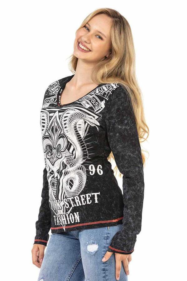 Cipo & Baxx WL285 Patterned New York Street Printed Sweatshirt WHITE