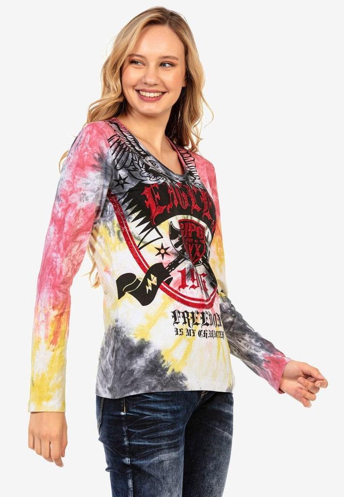 cipo & baxx WL291 Eagles Printed Long Sleeve T-Shirt KHAKI