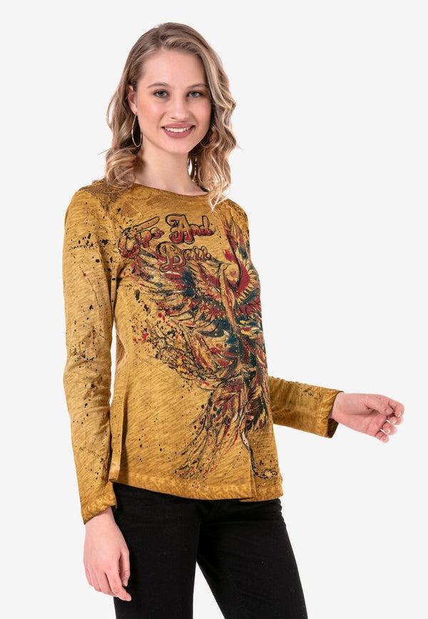 Cipo & Baxx WL307 Pheonix Mustard Color Thin Sweatshirt MUSTARD